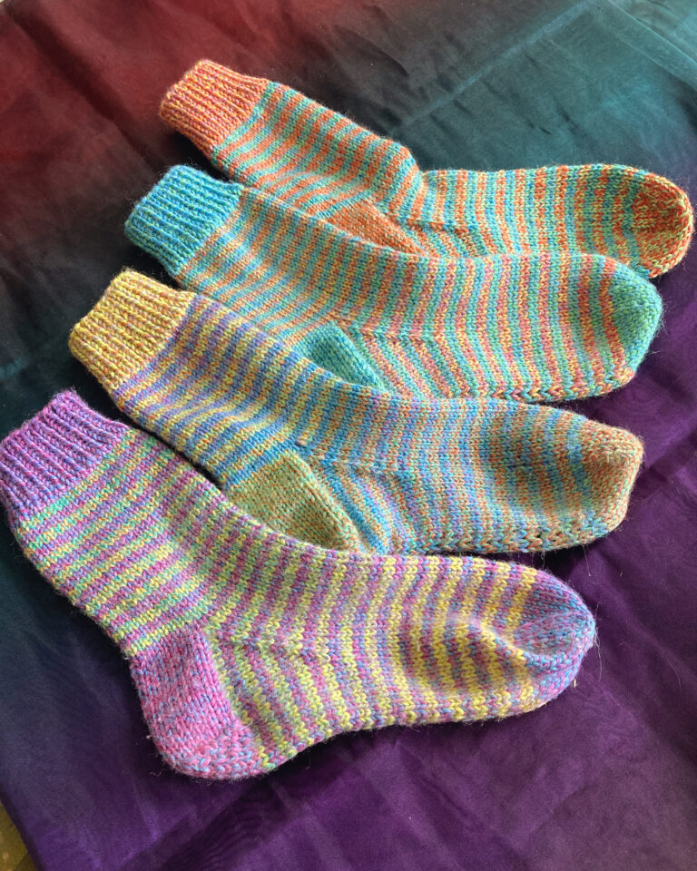 Four knit socks